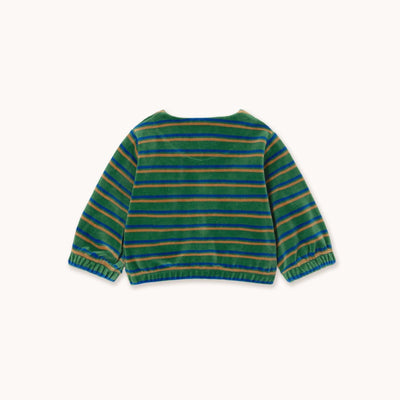 Tiny Cottons Duo Stripes Baby Jacket Dark Green - Studio Play