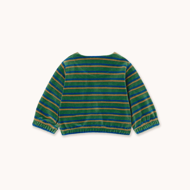 Tiny Cottons Duo Stripes Baby Jacket Dark Green - Studio Play