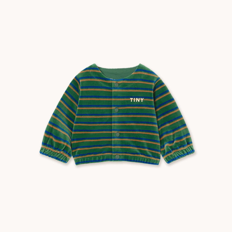 Tiny Cottons Duo Stripes Baby Jacket Dark Green - Studio Play