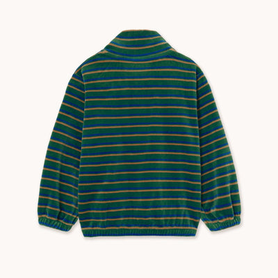 Tiny Cottons Duo Stripes Mockneck Sweatshirt Dark Green