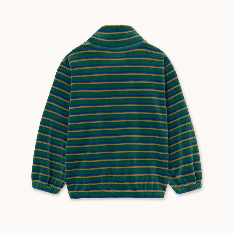 Tiny Cottons Duo Stripes Mockneck Sweatshirt Dark Green - Studio Play