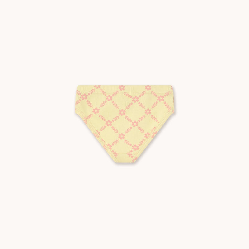 Tiny Cottons Flower Grid Briefs Mellow Yellow