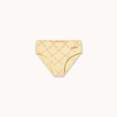 Tiny Cottons Flower Grid Briefs Mellow Yellow - Studio Play