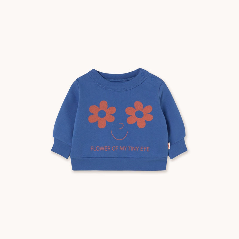 Tiny Cottons Flowers Eyes Graphic Baby Sweatshirt Dark Blue