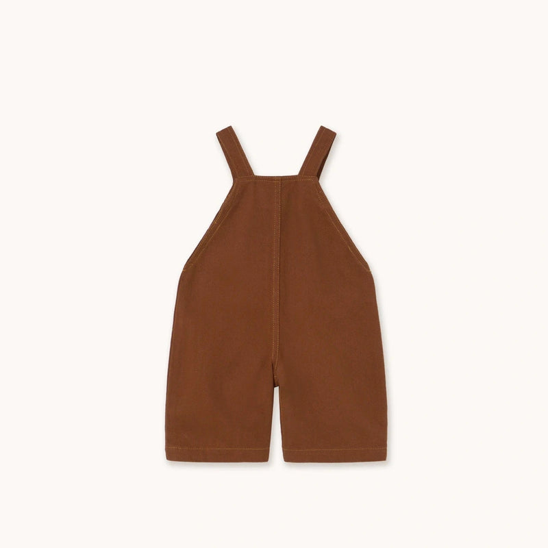 Tiny Cottons Printed Dungaree Baby Brown Denim - Studio Play
