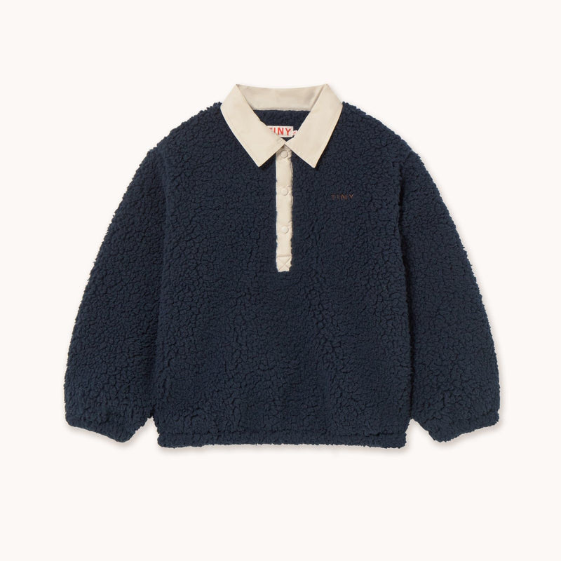 Tiny Cottons Sherpa Collar Sweatshirt Dark Blue