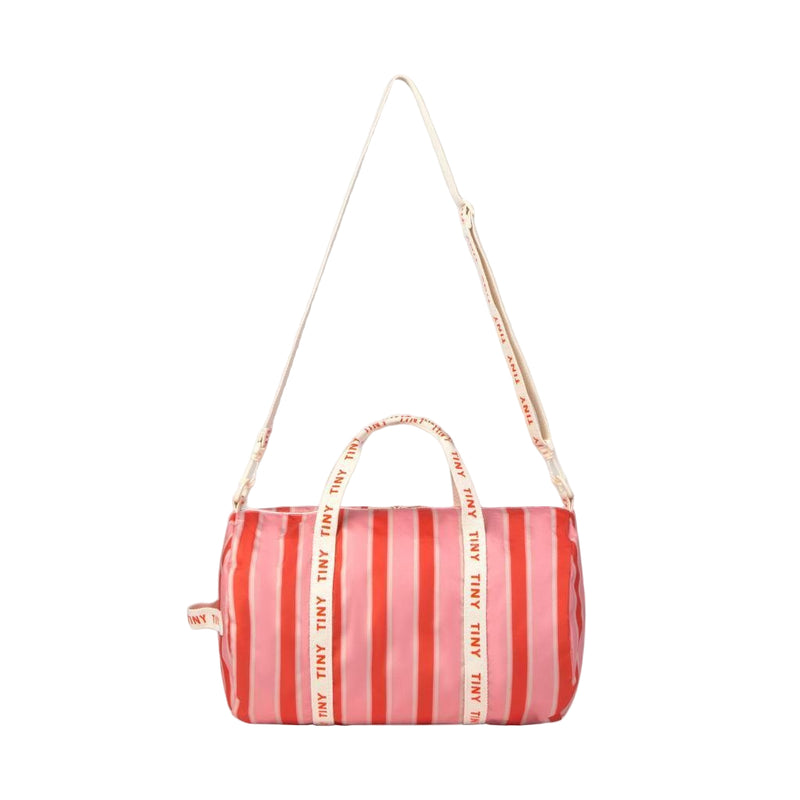 Tiny Cottons Stripes Duffle Bag Pink
