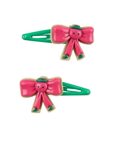 Tiny Cottons Tiny Bow Hair Clips Set Dark Pink