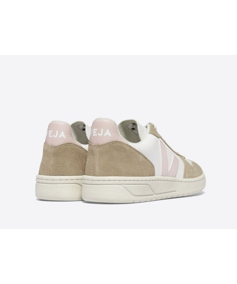 Veja Adult V-10 Leather Chromefree Extra White Petale Sahara