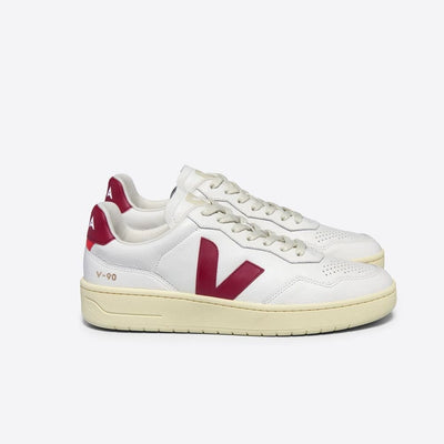 Veja ADULT V - 90 Leather Extra White Marsala - Studio Play