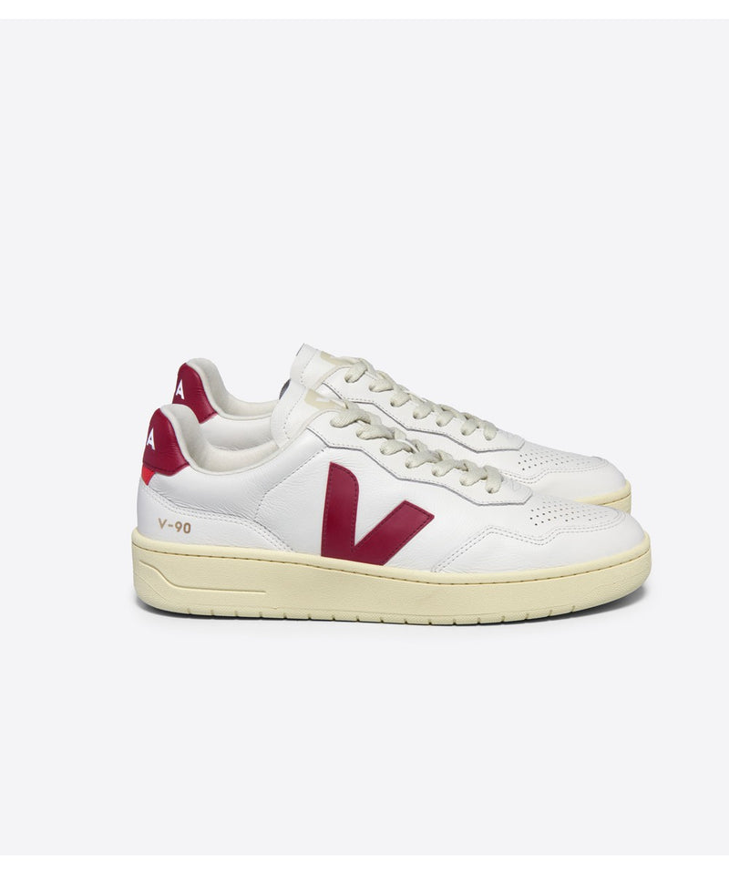 Veja Adult V-90 Leather Extra White Marsala