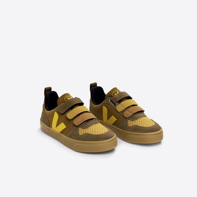 Veja BABY Small V - 10 Velcro Suede Multico Camel - Studio Play