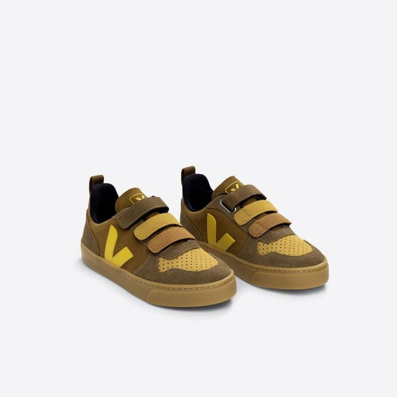 Veja BABY Small V - 10 Velcro Suede Multico Camel - Studio Play