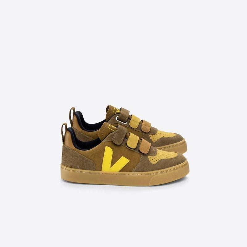 Veja BABY Small V - 10 Velcro Suede Multico Camel - Studio Play