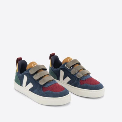 Veja BABY Small V - 10 Velcro Suede Multico Nautico - Studio Play