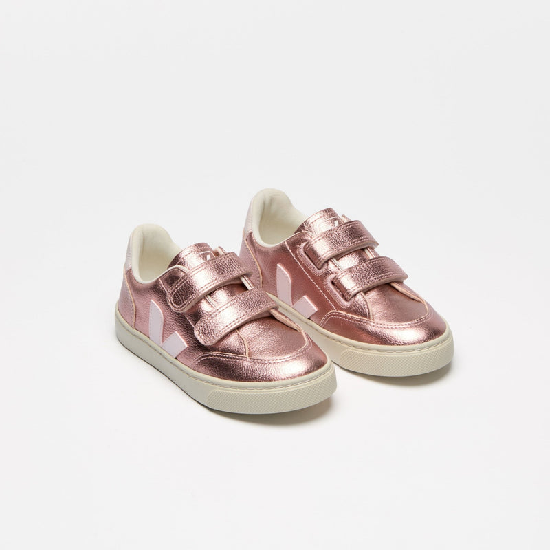 Veja BABY Small V - 12 Chromefree Leather Nacre Lassi - Studio Play