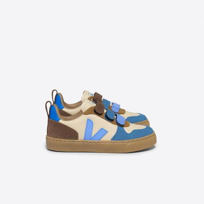 Veja BABY V - 10 Chromefree Leather Crema Multico Aqua - Studio Play