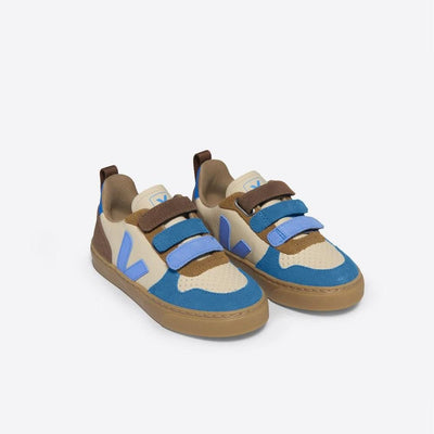 Veja BABY V - 10 Chromefree Leather Crema Multico Aqua - Studio Play