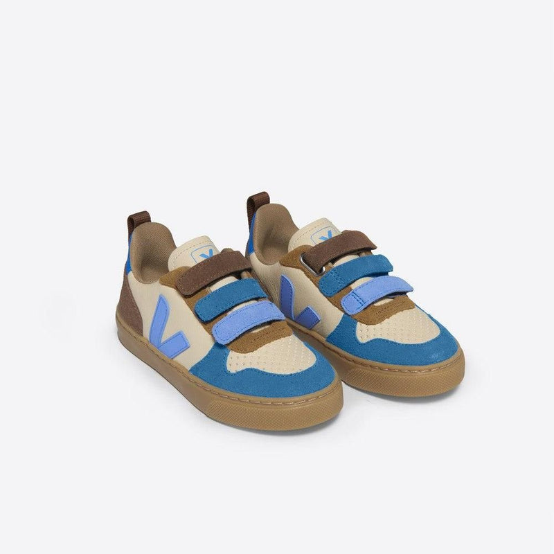 Veja BABY V - 10 Chromefree Leather Crema Multico Aqua - Studio Play