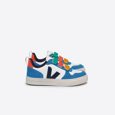 Veja BABY V - 10 Chromefree Leather Extra White Multico Nautico - Studio Play
