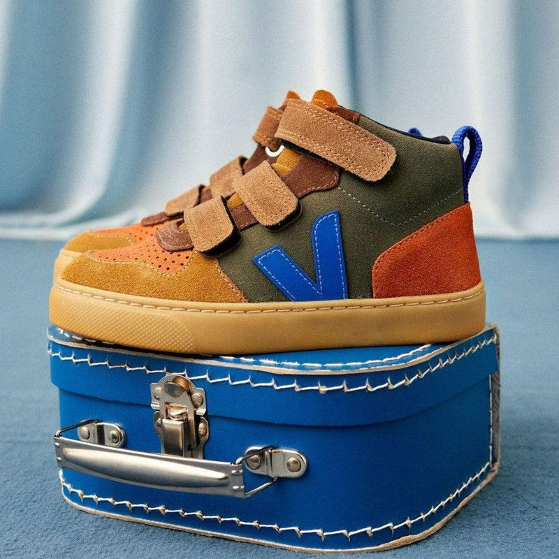 Veja BABY V - 10 Mid Velcro Suède Multico Mud Paros - Studio Play