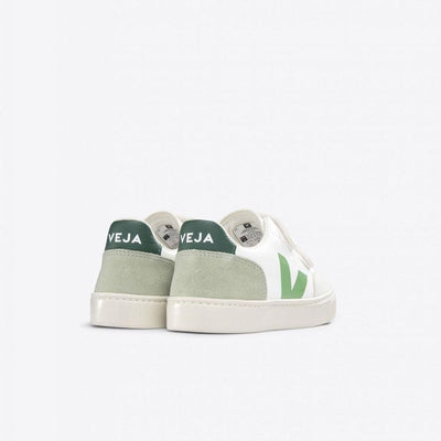 Veja BABY V - 12 Velcro Leather Extra White Multico Clay - Studio Play
