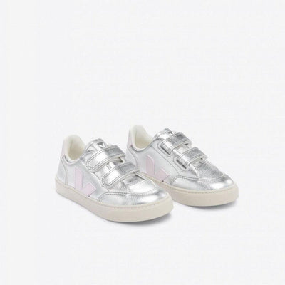 Veja BABY V - 12 Velcro Leather Silver Lassi - Studio Play