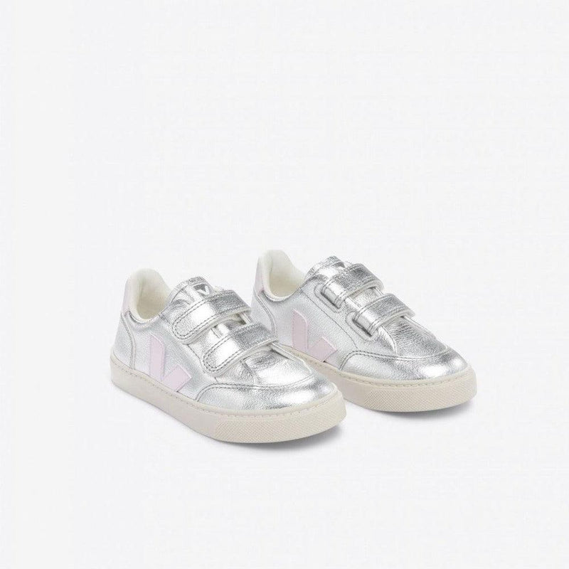 Veja BABY V - 12 Velcro Leather Silver Lassi - Studio Play