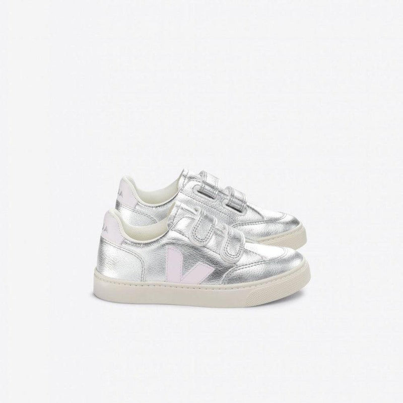 Veja BABY V - 12 Velcro Leather Silver Lassi - Studio Play
