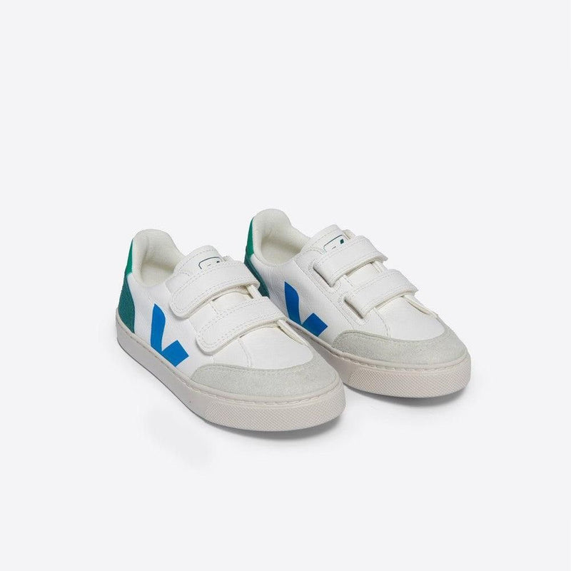 Veja KIDS Small V - 12 Chromefree Leather Extra White Multico Brittany (n) - Studio Play