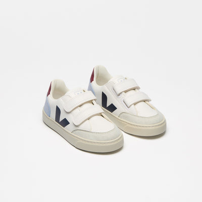 Veja KIDS V - 12 KIDS Chromefree Leather Extra White Multico Steel - Studio Play
