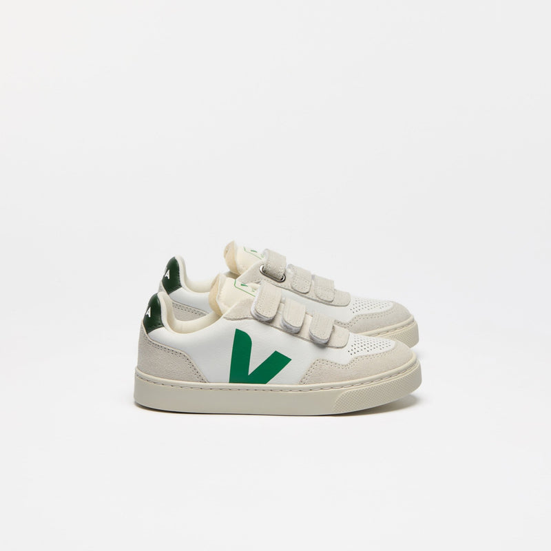 Veja TEENS Small V - 90 O.T. Leather Extra White Emeraude - Studio Play