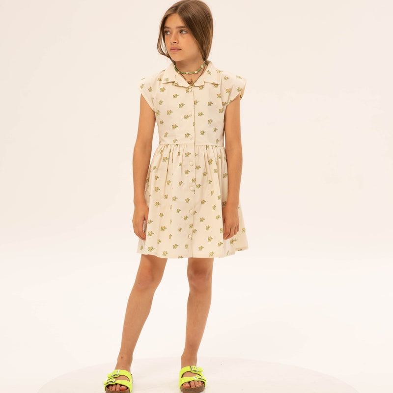 Wander & Wonder Fatima Dress Lemon Daisy Floral