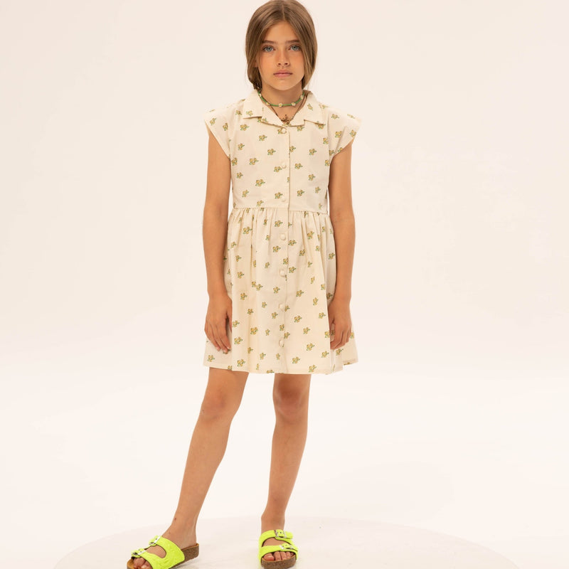 Wander & Wonder Fatima Dress Lemon Daisy Floral