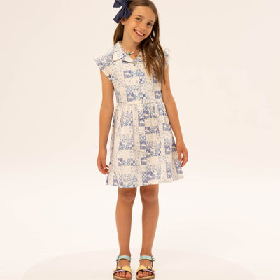 Wander & Wonder Fatima Dress Vintage Blue Tiles - Studio Play