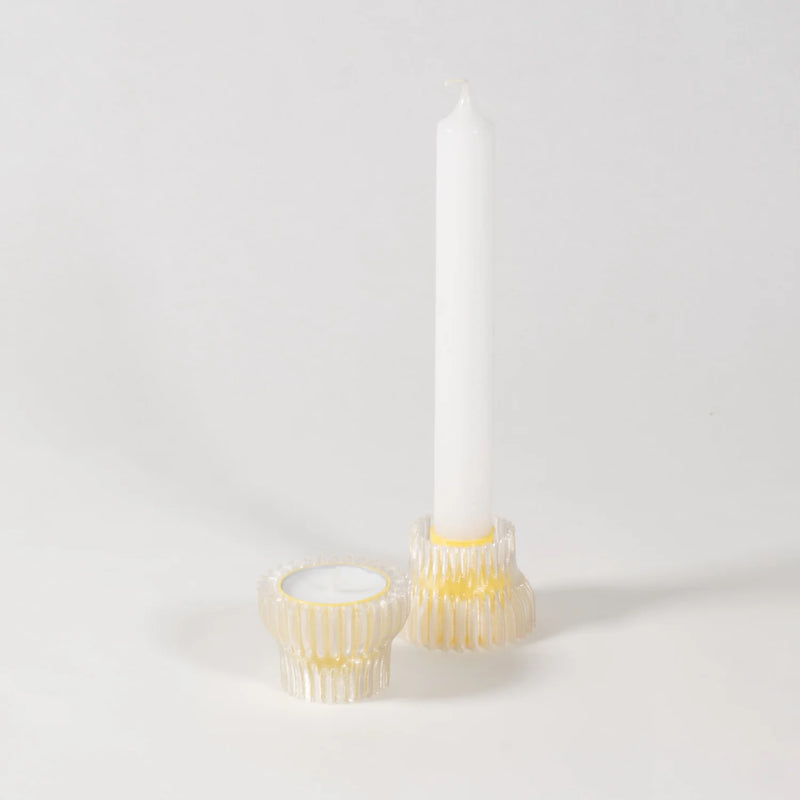 Studio Warren & Laetitia Double Candle Stick 2in1 Pastel Yellow