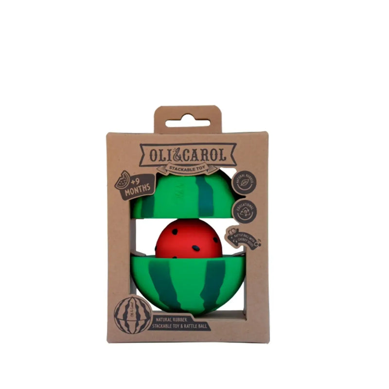 Oli & Carol Bad & Bijtspeeltje Watermelon Stacking Toy & Rattle Ball