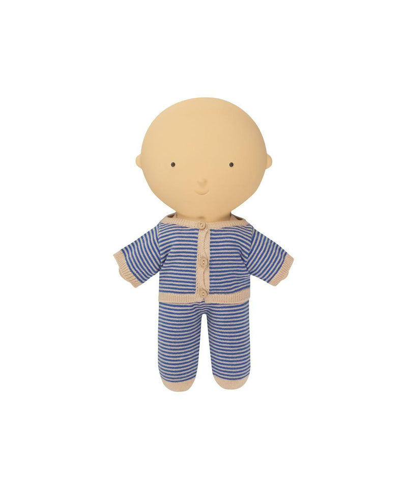 We Are Gommu Cardigan Micro Stripes Blue Sky Sand