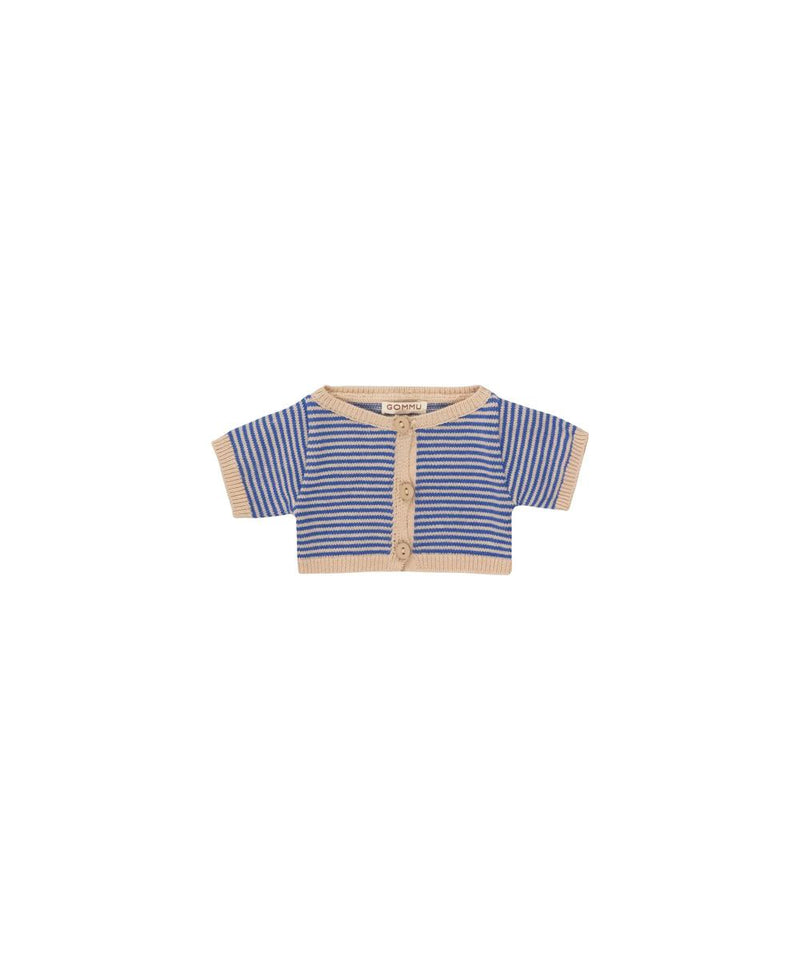 We Are Gommu Cardigan Micro Stripes Blue Sky Sand