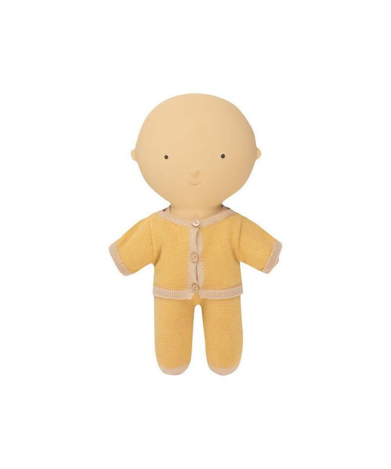 We Are Gommu Cardigan Micro Stripes Light Cream Mustard