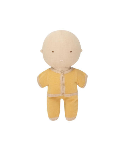 We Are Gommu Cardigan Micro Stripes Light Cream Mustard