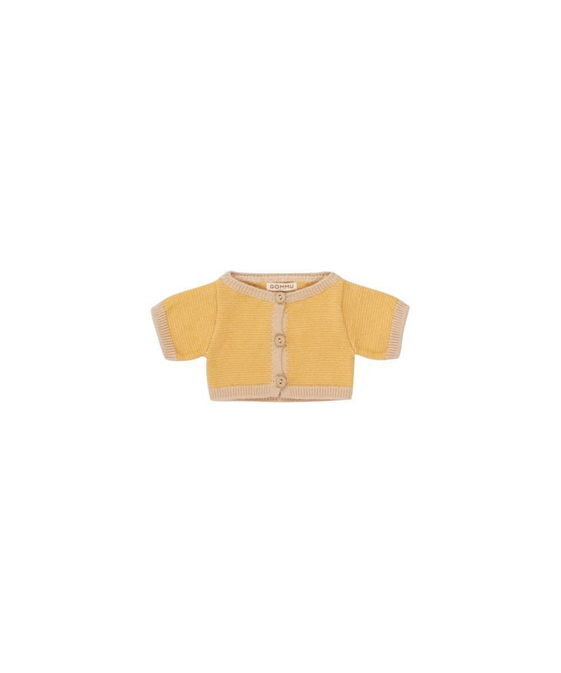 We Are Gommu Cardigan Micro Stripes Light Cream Mustard