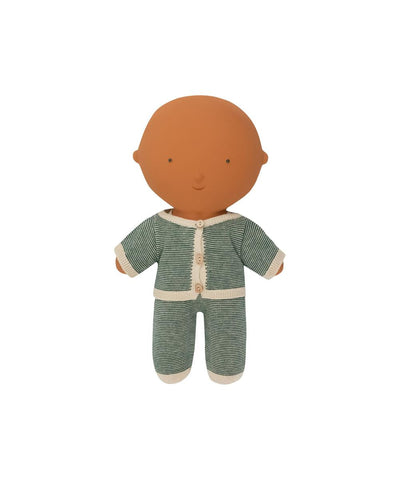 We Are Gommu Cardigan Micro Stripes Soft Green Sand