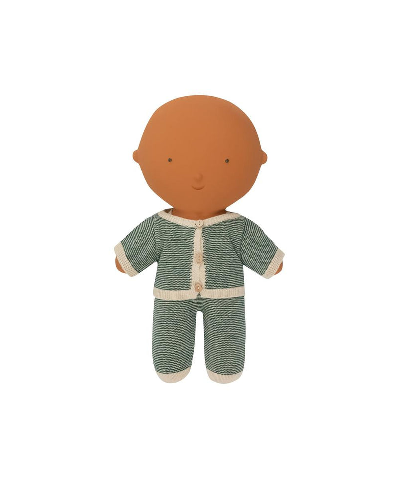We Are Gommu Cardigan Micro Stripes Soft Green Sand