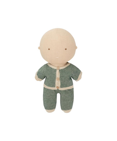 We Are Gommu Cardigan Micro Stripes Soft Green Sand
