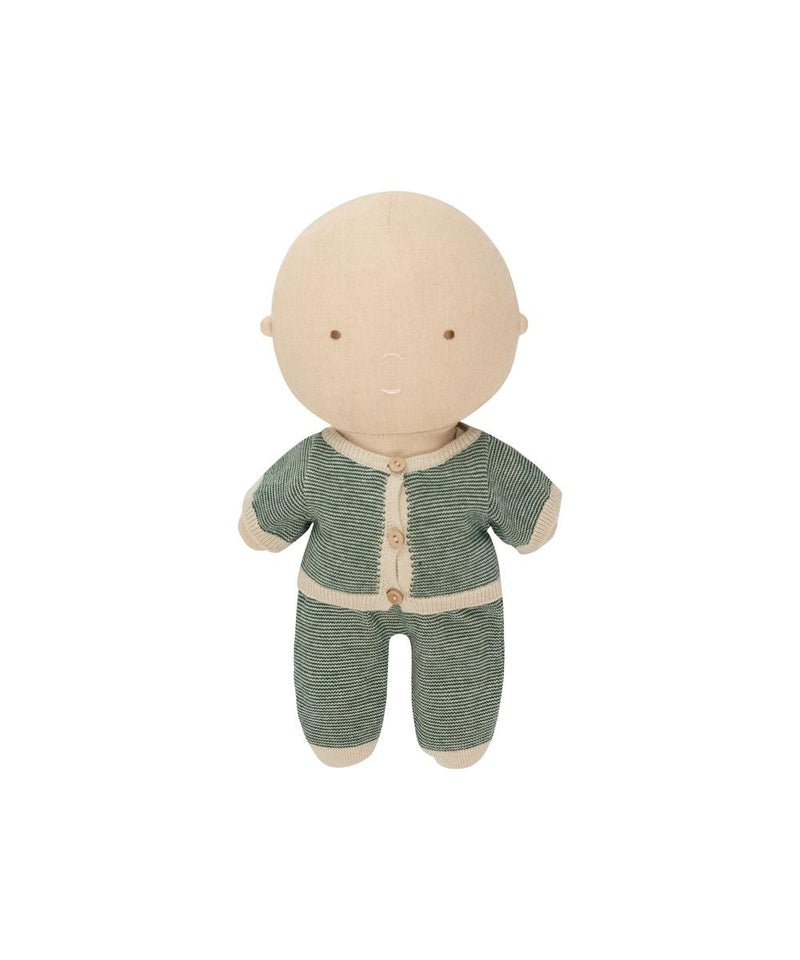 We Are Gommu Cardigan Micro Stripes Soft Green Sand