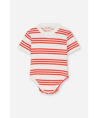 We Are Kids Baby Body Tom Terry Red Sporty Stripes