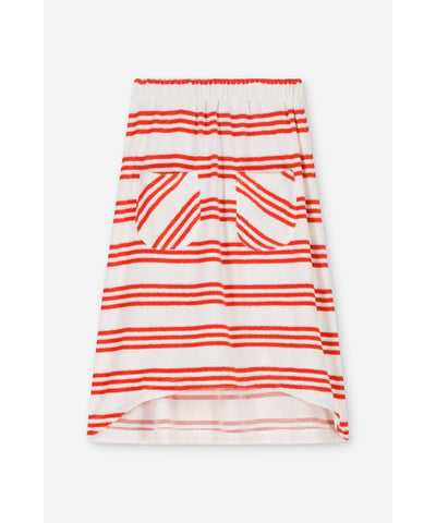 We Are Kids Skirt Fleur Terry Red Sporty Stripes