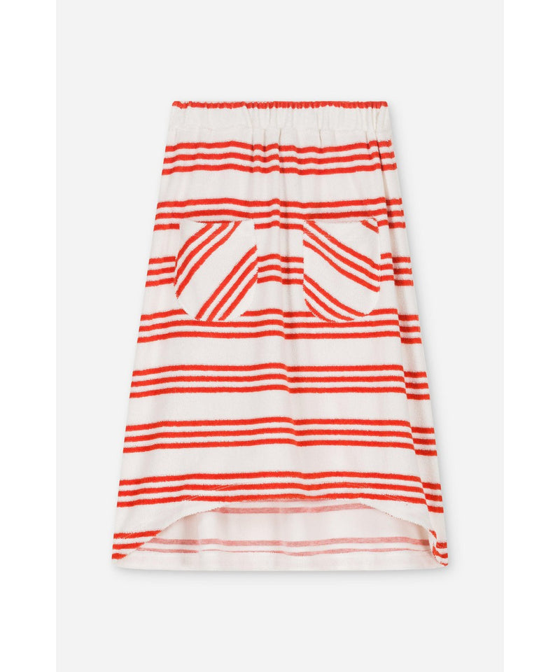 We Are Kids Skirt Fleur Terry Red Sporty Stripes