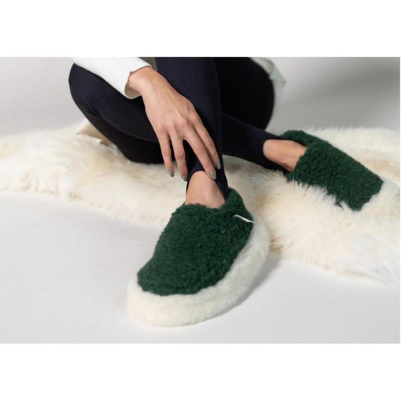 Yoko Wool Full Kids Slippers Dark Green - Studio Play